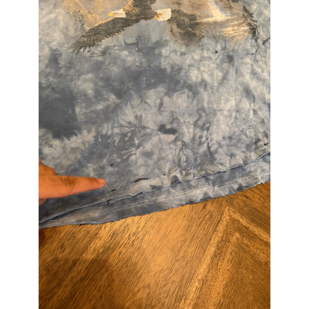 Vintage The Mountain Bald Eagle Mountain Tie Dye T Shirt Blue Distressed XL - Picture 4 of 8